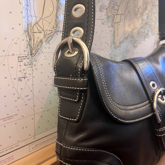 Vintage Y2K Coach Black Leather Soho Shoulder Bag - Picture 5 of 16